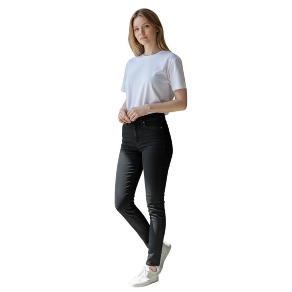 H&M Black Skinny Jeans 29x29 Coupe‎ Moulante Minimalist Chic Dark Wash Versatile